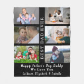 Happy Fathers Dag Beste pap ooit 6 Foto Collage Fleece Deken (Voorkant)