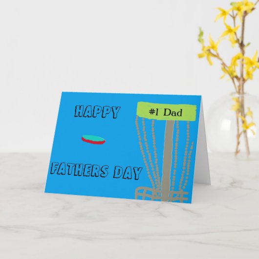 Happy Fathers dag disc golfen vader wenskaart Kaart (Gele Bloem)