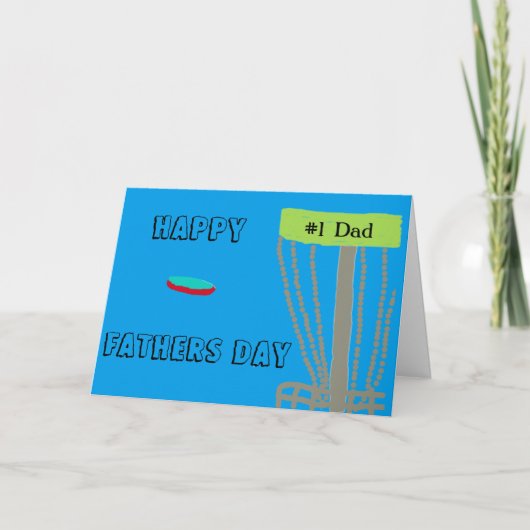 Happy Fathers dag disc golfen vader wenskaart Kaart (Voorkant)