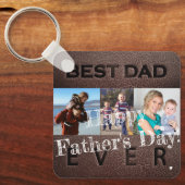 Happy Fathers Dag houdt van je vader drie foto's Sleutelhanger (Voorkant)