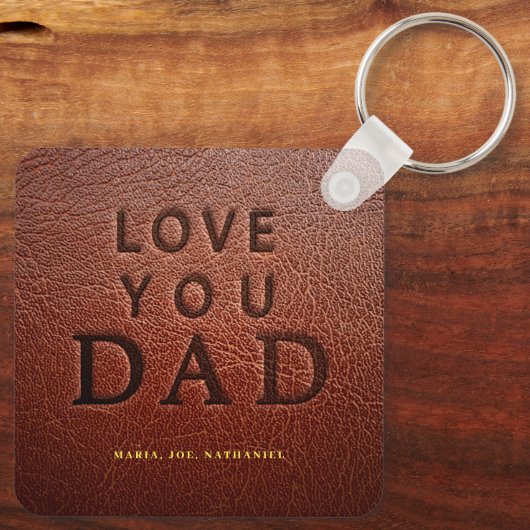 Happy Fathers Dag houdt van je vader drie foto's Sleutelhanger (Achterkant)