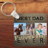 Happy Fathers Dag houdt van je vader drie foto's Sleutelhanger (Voorkant)