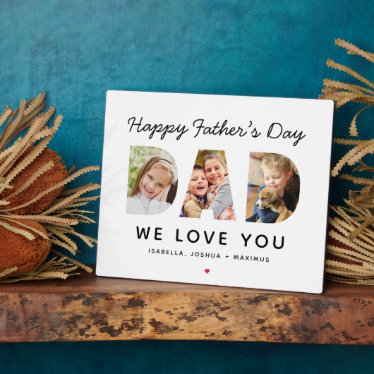 Happy Fathers Dag Papa Aangepaste foto Collage Fotoplaat (Zijkant)