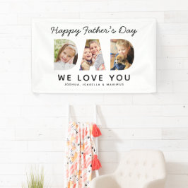 Happy Fathers Dag Papa Aangepaste foto Collage Spandoek
