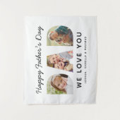 Happy Fathers Dag Papa Aangepaste foto Collage Wandkleed (Voorkant)