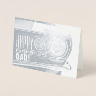 Happy Fathers Dag papa   Klassieke auto Folie Kaarten