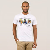 Happy Fathers Dag Paps Aangepaste familie Foto Col T-shirt (Voorkant volledig)