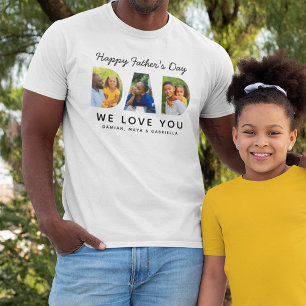 Happy Fathers Dag Paps Aangepaste familie Foto Col T-shirt