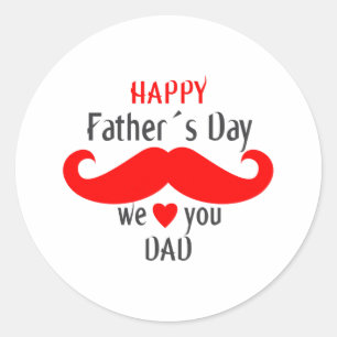 Happy Fathers Day 2024 We Love You Pap Ronde Sticker