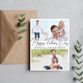 Happy Fathers Day, 3 foto's Collage Eenvoudig Mini Feestdagenkaart