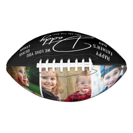  Happy Father's Day 3 Photo Collage Personalized American Football (Voorkant)