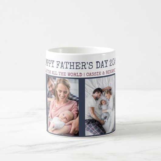 Happy Fathers Day 4 Foto gepersonaliseerd Koffiemok (Center)