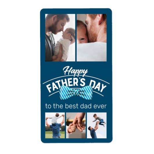 Happy Fathers Day 5 fotocollage Etiket (Voorkant)