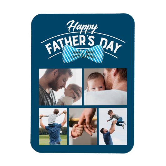 Happy Fathers Day 5 fotocollage Magneet (Verticaal)