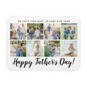 Happy Father's Day 8 Photo Custom White Magneet (Horizontaal)
