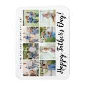 Happy Father's Day 8 Photo Custom White Magneet (Verticaal)