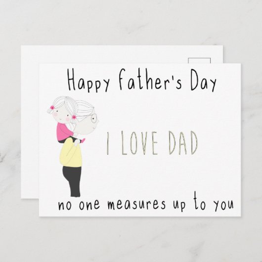happy father's day around the world postcard  briefkaart (Voorkant / Achterkant)