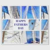 Happy Fathers Day Artistic White Sails Collage Cadeaupapier (Vlak)