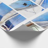 Happy Fathers Day Artistic White Sails Collage Cadeaupapier (Hoek)