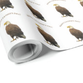 Happy Fathers Day Bald Eagle Cadeaupapier (Rol Hoek)