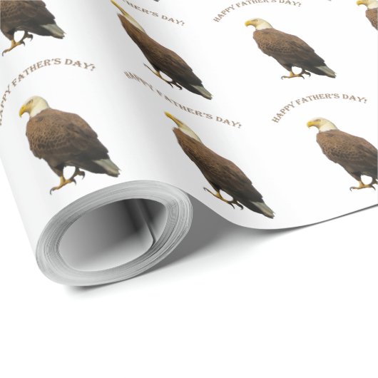 Happy Fathers Day Bald Eagle Cadeaupapier (Rol Hoek)