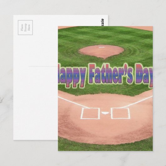 Happy Fathers Day Baseball Briefkaart (Voorkant / Achterkant)