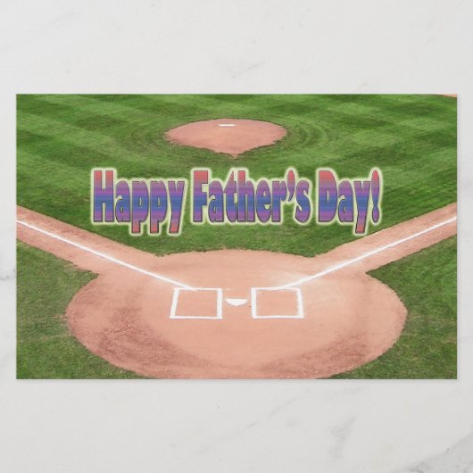 Happy Fathers Day Baseball Briefpapier (Voorkant)