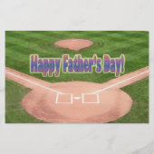 Happy Fathers Day Baseball Briefpapier (Achterkant)