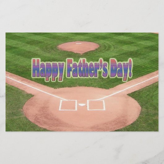 Happy Fathers Day Baseball Briefpapier (Achterkant)