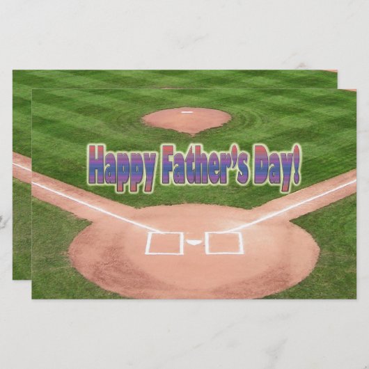 Happy Fathers Day Baseball Briefpapier (Voorkant / Achterkant)