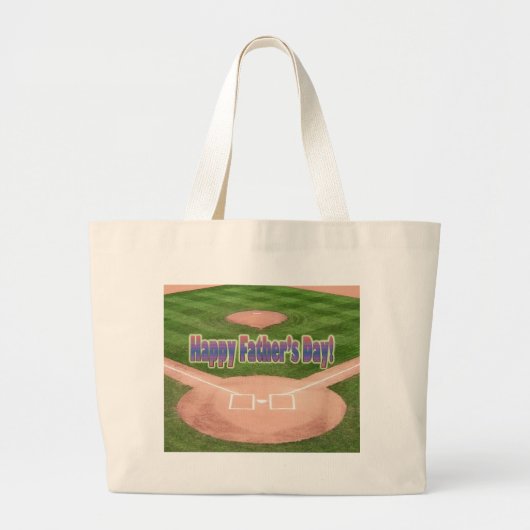 Happy Fathers Day Baseball Grote Tote Bag (Voorkant)