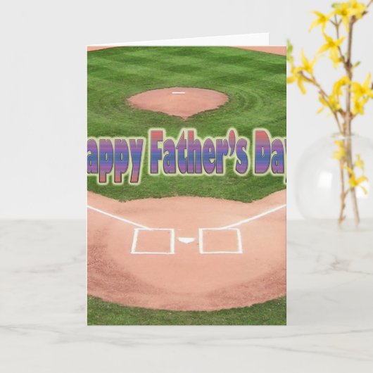 Happy Fathers Day Baseball Kaart (Gele Bloem)