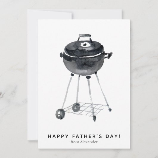 Happy Father's Day BBQ Grill Photo Feestdagenkaart (Voorkant)
