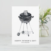 Happy Father's Day BBQ Grill Photo Feestdagenkaart (Staand voorkant)