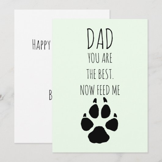 Happy Fathers Day beroemd gemaakt door Dog Feestdagenkaart (Voorkant / Achterkant)