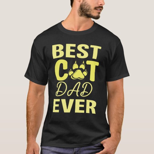 Happy Fathers Day Best Cat Dad Ever Daddy Son Daug T-shirt (Voorkant)
