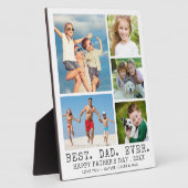 Happy Fathers Day BEST DAD EVER 5 Photo Collage Fotoplaat (Zijkant)