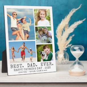 Happy Fathers Day BEST DAD EVER 5 Photo Collage Fotoplaat