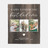Happy Fathers Day Beste vader ooit 3 Fotocollage Fleece Deken (Voorkant)