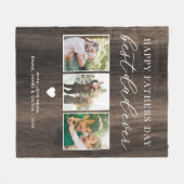 Happy Fathers Day Beste vader ooit 3 Fotocollage Fleece Deken (Voorkant (Horizontaal))