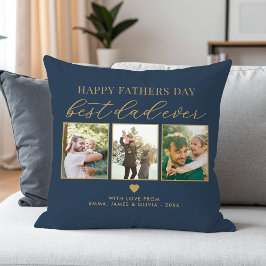 Happy Fathers Day Beste vader ooit 3 Fotocollage Kussen