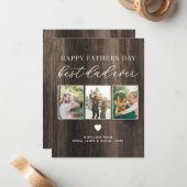 Happy Fathers Day Beste vader ooit 3 Fotocollage Notitiekaartje (Voorkant / Achterkant in situ)