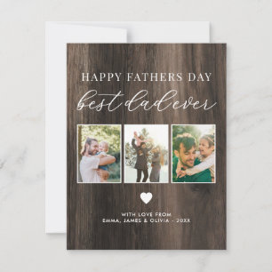 Happy Fathers Day Beste vader ooit 3 Fotocollage Notitiekaartje