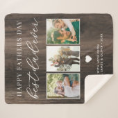 Happy Fathers Day Beste vader ooit 3 Fotocollage Sherpa Deken (Voorkant (horizontaal))