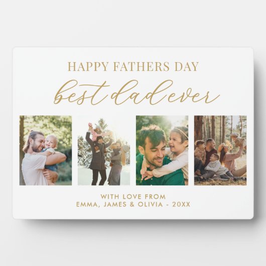 Happy Fathers Day Beste vader ooit 4 Fotocollage Fotoplaat (voorkant)