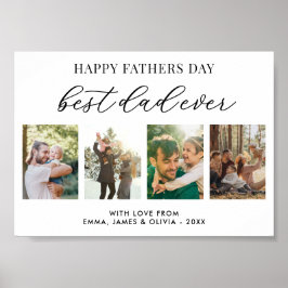 Happy Fathers Day Beste vader ooit 4 Fotocollage Poster