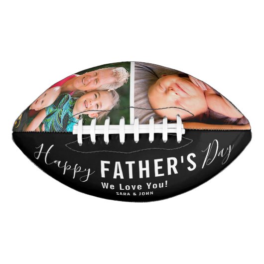 Happy Father's Day Black 2 Foto's Modern Name American Football (Voorkant)