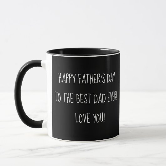 Happy Fathers Day Black and White Fun-script Mok (Links)