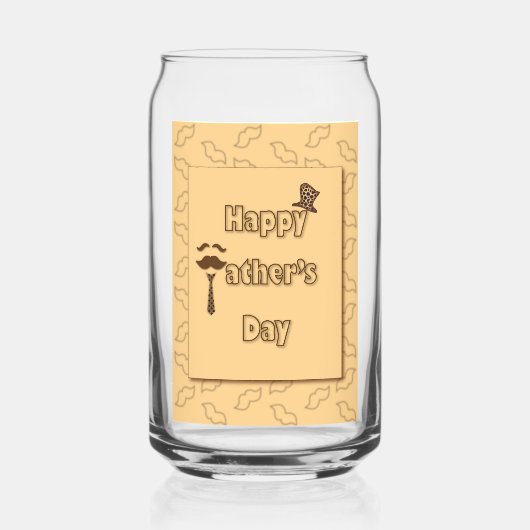 Happy Fathers Day Blikvorm Glas (Voorkant)