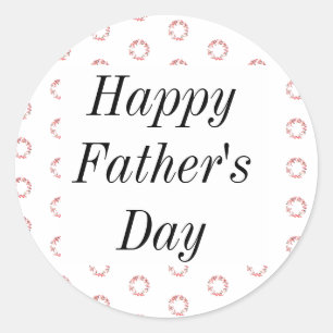 Happy Fathers Day Bloemkam Bloempatronen Ronde Sticker